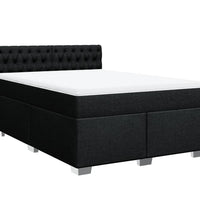 Boxspringbett mit Matratze Schwarz 140x200 cm Stoff