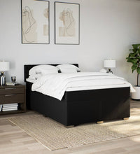 Boxspringbett mit Matratze Schwarz 140x200 cm Stoff