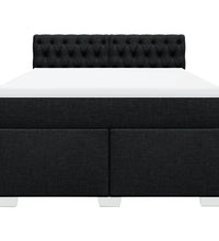 Boxspringbett mit Matratze Schwarz 140x200 cm Stoff