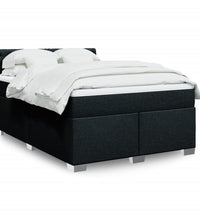 Boxspringbett mit Matratze Schwarz 140x200 cm Stoff