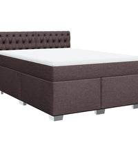 Boxspringbett mit Matratze Dunkelbraun 140x200 cm Stoff