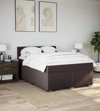 Boxspringbett mit Matratze Dunkelbraun 140x200 cm Stoff