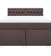 Boxspringbett mit Matratze Dunkelbraun 140x200 cm Stoff