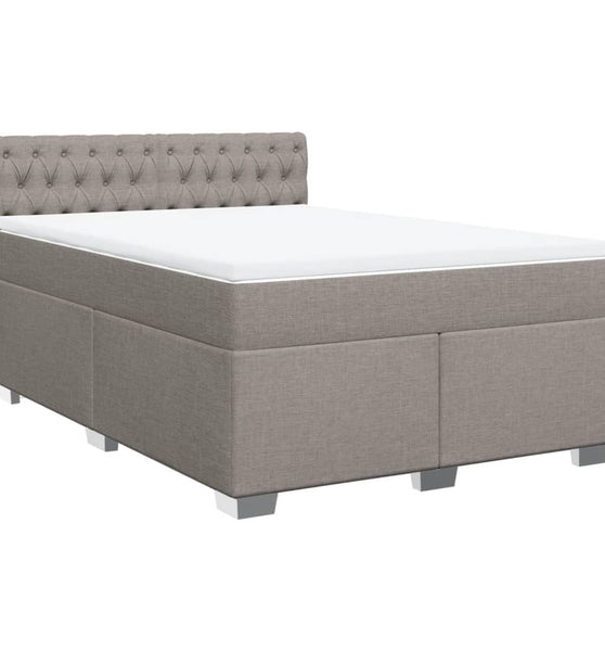 Boxspringbett mit Matratze Taupe 140x200 cm Stoff