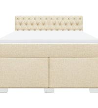 Boxspringbett mit Matratze Creme 140x200 cm Stoff