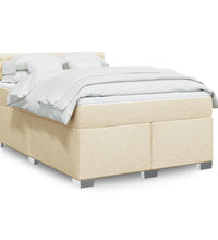 Boxspringbett mit Matratze Creme 140x200 cm Stoff