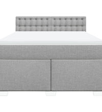 Boxspringbett mit Matratze Hellgrau 140x200 cm Stoff