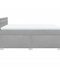 Boxspringbett mit Matratze Hellgrau 140x200 cm Stoff