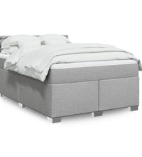 Boxspringbett mit Matratze Hellgrau 140x200 cm Stoff