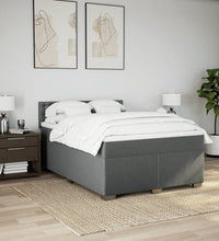 Boxspringbett mit Matratze Dunkelgrau 140x200 cm Stoff