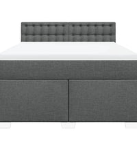 Boxspringbett mit Matratze Dunkelgrau 140x200 cm Stoff