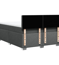 Boxspringbett mit Matratze Dunkelgrau 140x200 cm Stoff