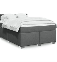 Boxspringbett mit Matratze Dunkelgrau 140x200 cm Stoff