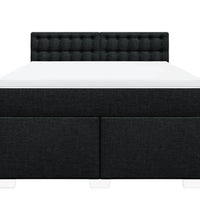 Boxspringbett mit Matratze Schwarz 140x200 cm Stoff