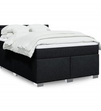 Boxspringbett mit Matratze Schwarz 140x200 cm Stoff