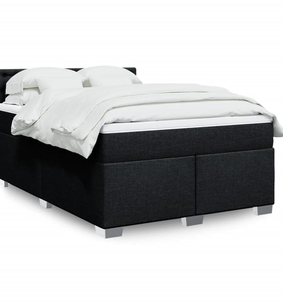 Boxspringbett mit Matratze Schwarz 140x200 cm Stoff