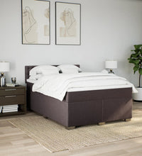 Boxspringbett mit Matratze Dunkelbraun 140x200 cm Stoff