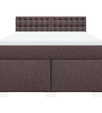 Boxspringbett mit Matratze Dunkelbraun 140x200 cm Stoff