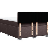 Boxspringbett mit Matratze Dunkelbraun 140x200 cm Stoff