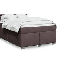 Boxspringbett mit Matratze Dunkelbraun 140x200 cm Stoff