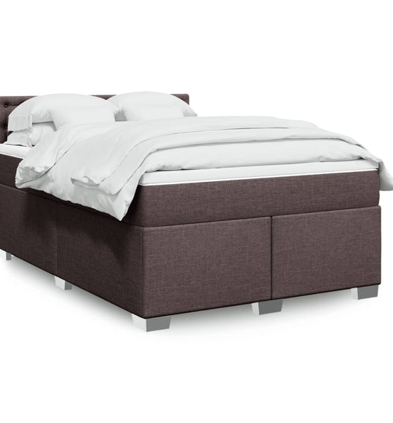 Boxspringbett mit Matratze Dunkelbraun 140x200 cm Stoff