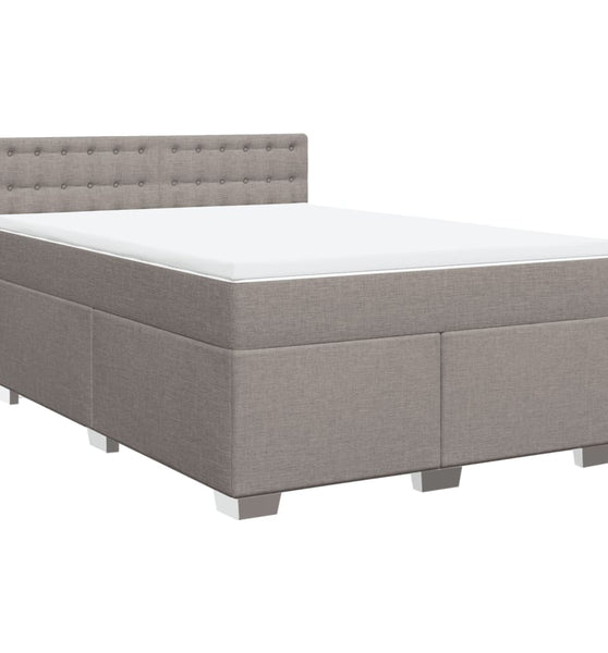 Boxspringbett mit Matratze Taupe 140x200 cm Stoff