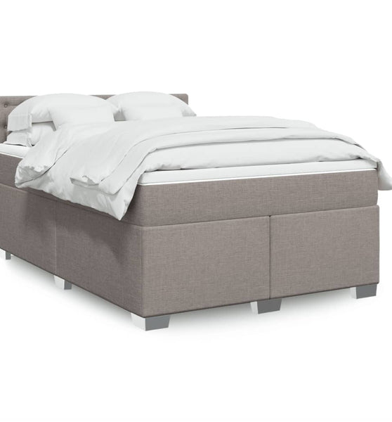 Boxspringbett mit Matratze Taupe 140x200 cm Stoff