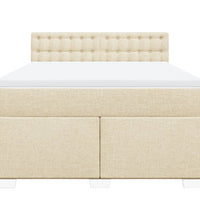 Boxspringbett mit Matratze Creme 140x200 cm Stoff