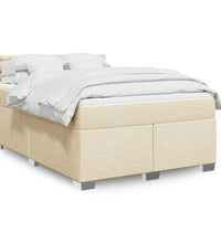 Boxspringbett mit Matratze Creme 140x200 cm Stoff