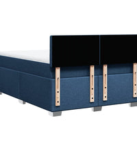 Boxspringbett mit Matratze Blau 140x200 cm Stoff