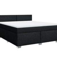 Boxspringbett mit Matratze Schwarz 180x200 cm Stoff