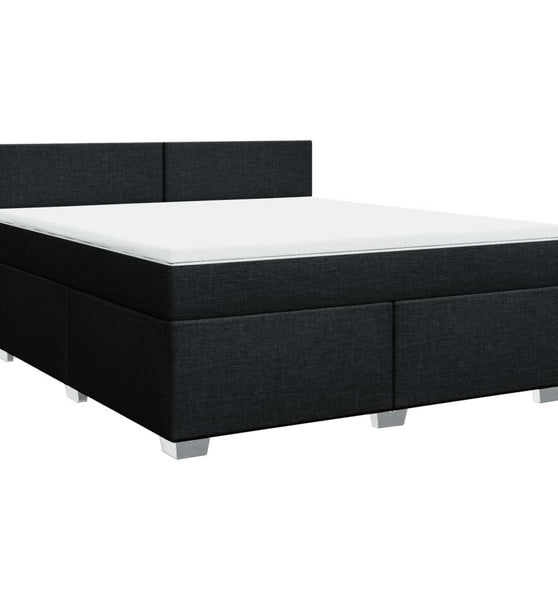 Boxspringbett mit Matratze Schwarz 180x200 cm Stoff