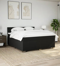 Boxspringbett mit Matratze Schwarz 180x200 cm Stoff