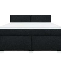 Boxspringbett mit Matratze Schwarz 180x200 cm Stoff