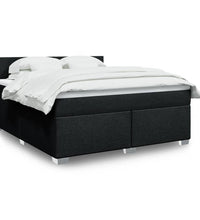 Boxspringbett mit Matratze Schwarz 180x200 cm Stoff