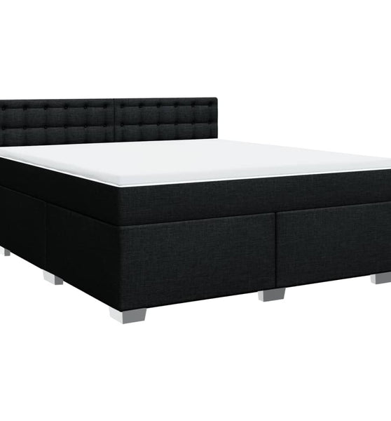 Boxspringbett mit Matratze Schwarz 180x200 cm Stoff