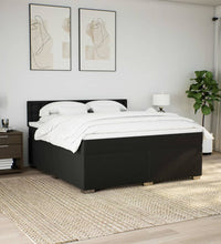 Boxspringbett mit Matratze Schwarz 180x200 cm Stoff