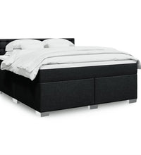 Boxspringbett mit Matratze Schwarz 180x200 cm Stoff
