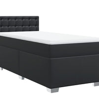 Boxspringbett mit Matratze Schwarz 80x200 cm Kunstleder