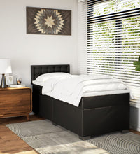 Boxspringbett mit Matratze Schwarz 80x200 cm Kunstleder