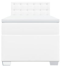 Boxspringbett mit Matratze Weiß 80x200 cm Kunstleder