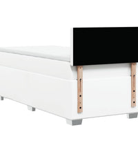 Boxspringbett mit Matratze Weiß 80x200 cm Kunstleder