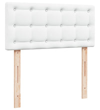 Boxspringbett mit Matratze Weiß 80x200 cm Kunstleder