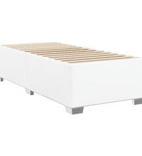 Boxspringbett mit Matratze Weiß 80x200 cm Kunstleder