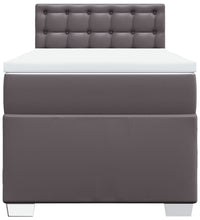 Boxspringbett mit Matratze Grau 80x200 cm Kunstleder