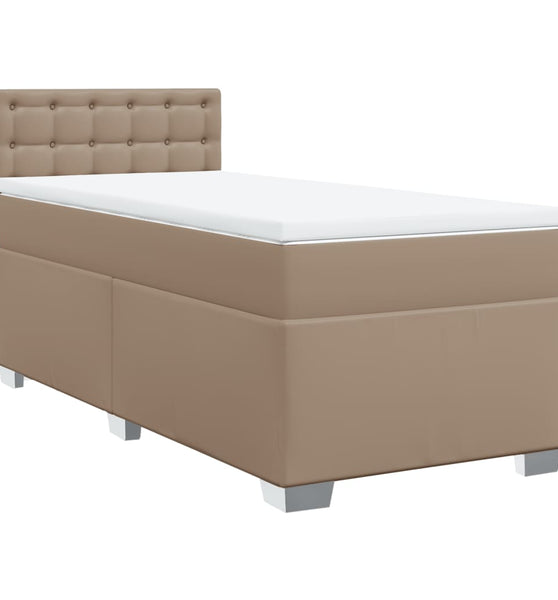 Boxspringbett mit Matratze Cappuccino-Braun 80x200cm Kunstleder
