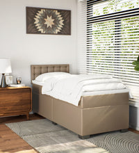 Boxspringbett mit Matratze Cappuccino-Braun 80x200cm Kunstleder