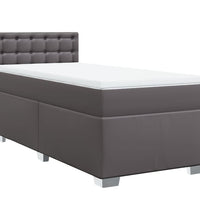 Boxspringbett mit Matratze Grau 90x190 cm Kunstleder