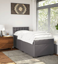 Boxspringbett mit Matratze Grau 90x190 cm Kunstleder