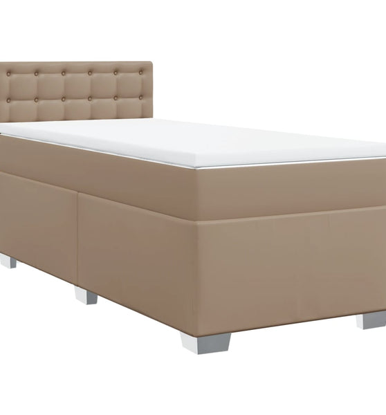 Boxspringbett mit Matratze Cappuccino-Braun 90x200cm Kunstleder